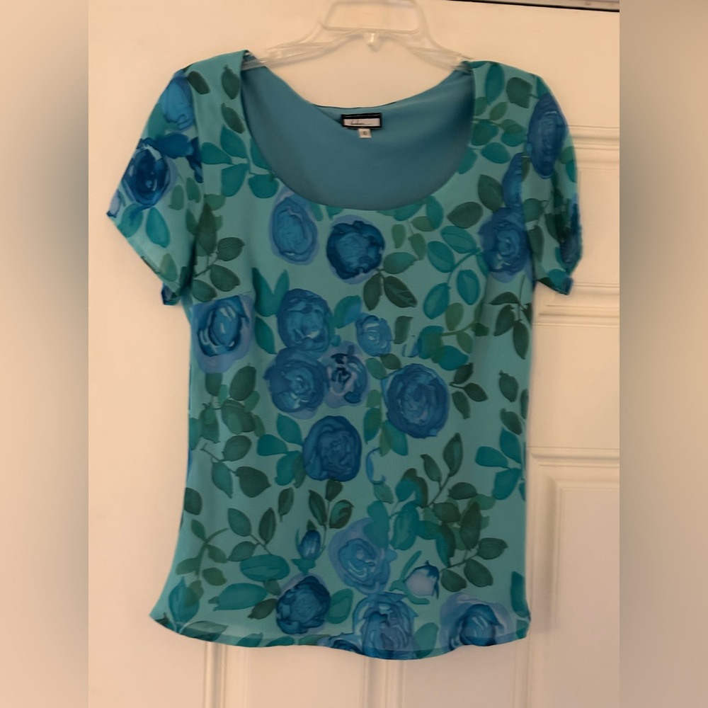 Beautiful Teal Blue Floral Skirt Set